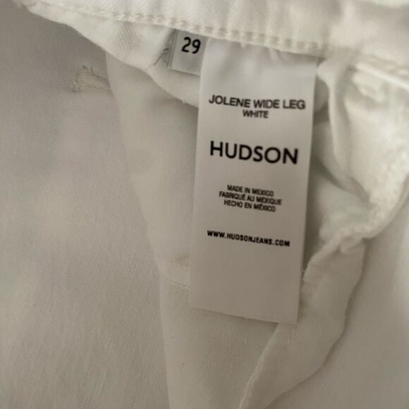 Hudson Jeans NEW Women's White Jolene High-rise Wide-leg Cuffed Jeans Size 29 - Picture 12 of 12
